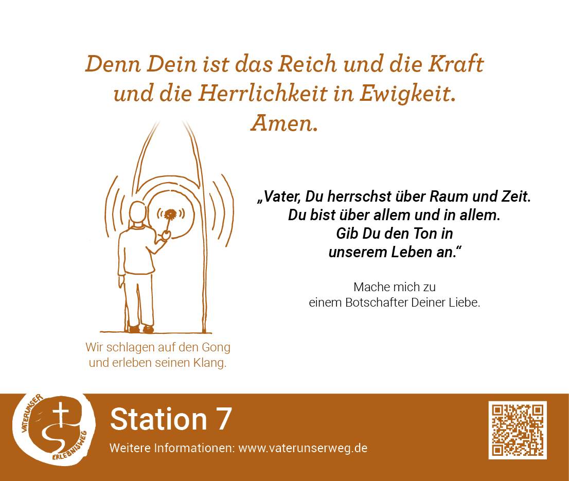 Schild der Station 7 des Vaterunserweges